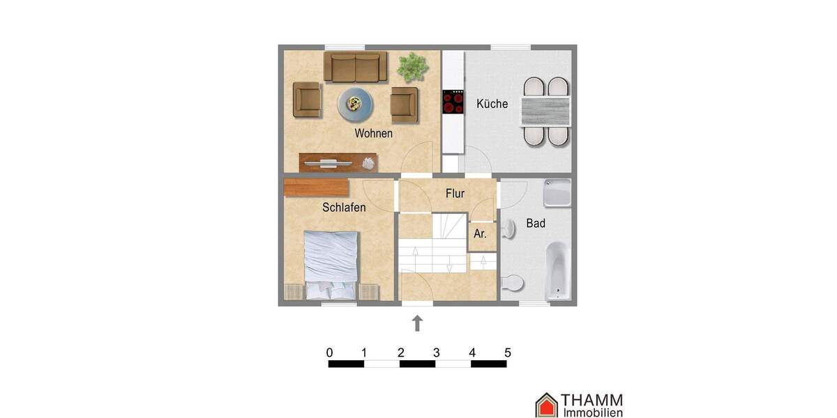 Etagenwohnung Kelkheim - 2 Zimmer, 48 m&sup2;, 550&euro; | Angebot:25698493