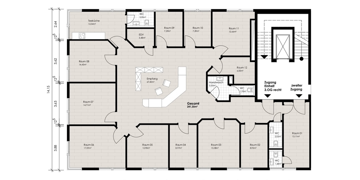 Praxis- oder Bürofläche mit Penthouse-Feeling im modernen Ärztehaus - Gewerbeobjekt Königstein | Angebot:26975149