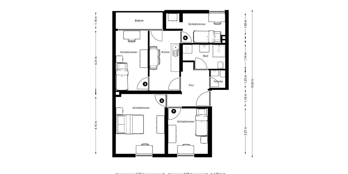 Zwei Zimmer frei in moderner 4er WG in Frankfurt am Main Sindlingen Nähe Flughafen 1 zimmer