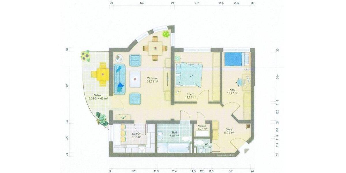 Hochparterre Neuberg - 3 Zimmer, 81 m&sup2;, 249.000&euro; | Angebot:26535572