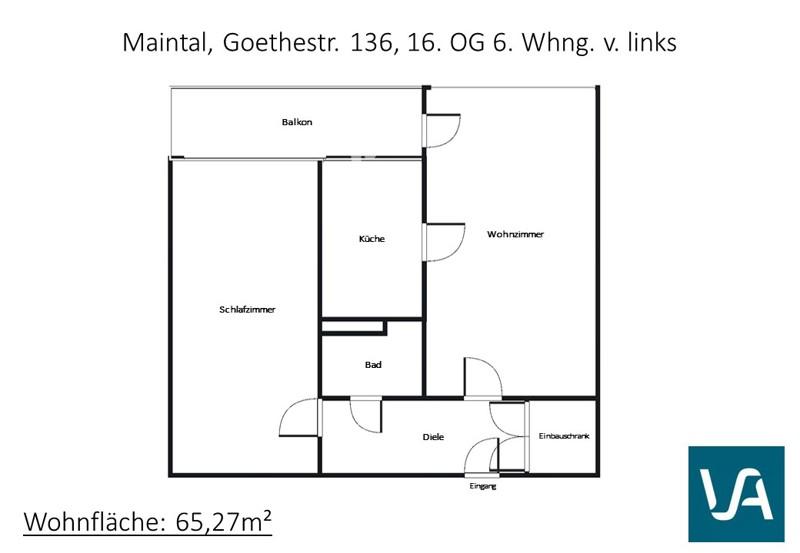 Etagenwohnung Maintal - 2 Zimmer, 65 m&sup2;, 686&euro; | Angebot:25442002