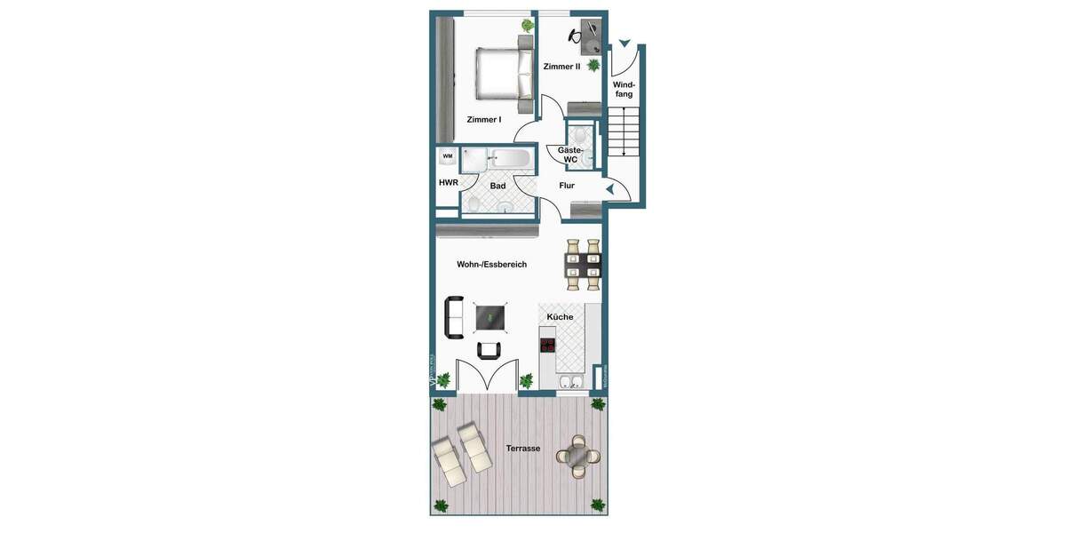 Direkt am Wasser: Stilvolle Hochparterrewohnung mit Privatzugang 3 zimmer