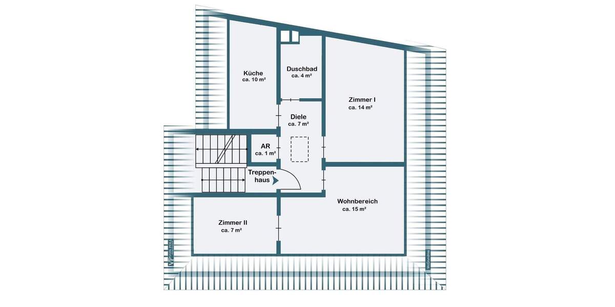 Etagenwohnung Frankfurt am Main Heddernheim - 2 Zimmer, 50 m&sup2;, 370.000&euro; | Angebot:25600956