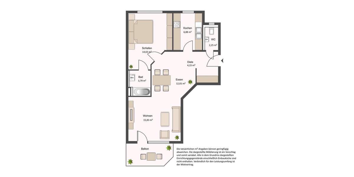 Etagenwohnung Darmstadt Darmstadt-West - 2 Zimmer, 58 m&sup2;, 691&euro; | Angebot:25695813