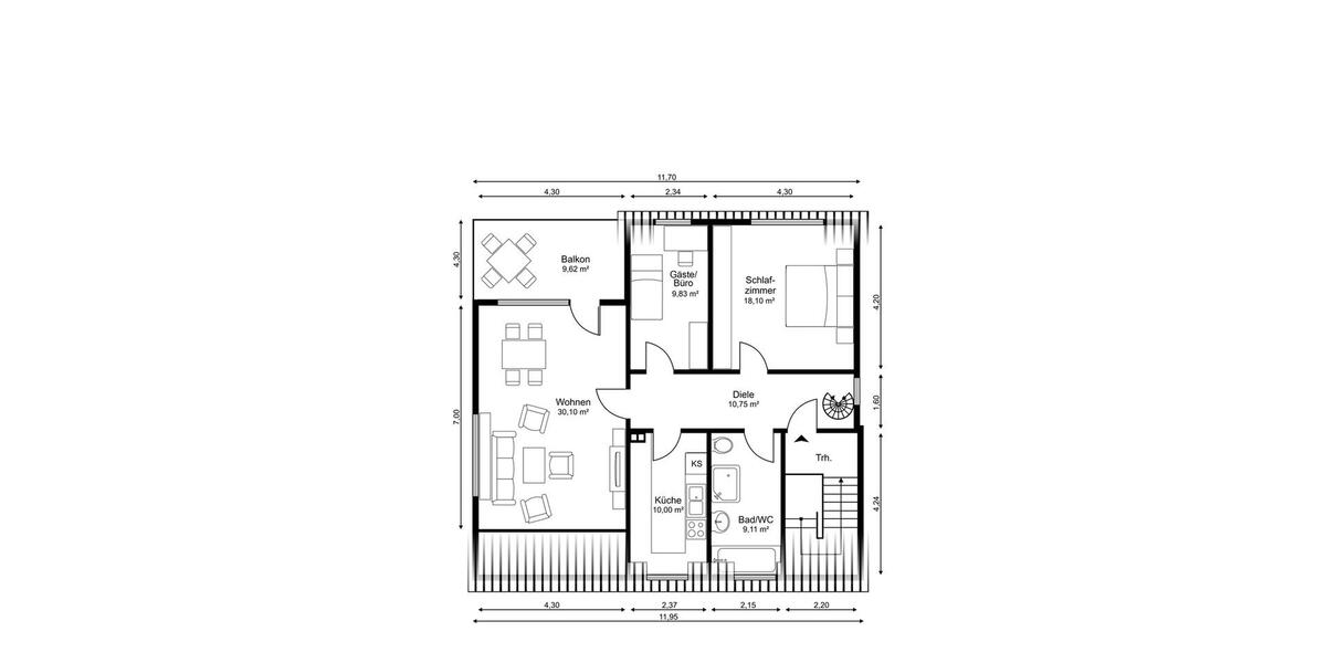 Maisonettenwohnung Dreieich - 4.5 Zimmer, 116 m&sup2;, 1.450&euro; | Angebot:23739518