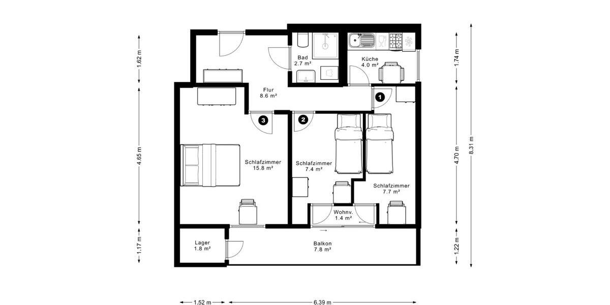 WG Zimmer in 3er WG Schwalbach 1 zimmer