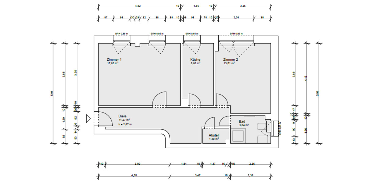 Etagenwohnung Frankfurt am Main Bergen-Enkheim - 2 Zimmer, 53 m&sup2;, 930&euro; | Angebot:25509906