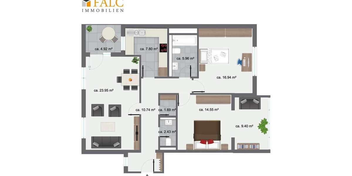 Großzügig wohnen: 3 Zimmer mit Balkon, Wintergarten, EBK, großem Bad & Stellplatz 3 zimmer