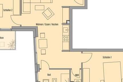 Wohnung Frankfurt am Main Sachsenhausen - 2 Zimmer, 62 m&sup2;, 615.800&euro; | Angebot:23974868