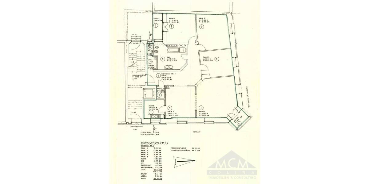 Etagenwohnung Frankfurt am Main Nordend-West - 5 Zimmer, 155 m&sup2;, 998.500&euro; | Angebot:19349776