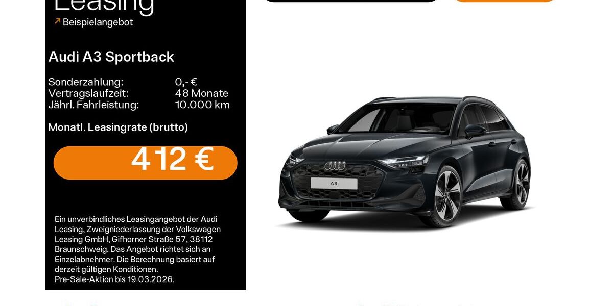 Audi A3 28.100 km 37.880 &euro; Hofheim 65719