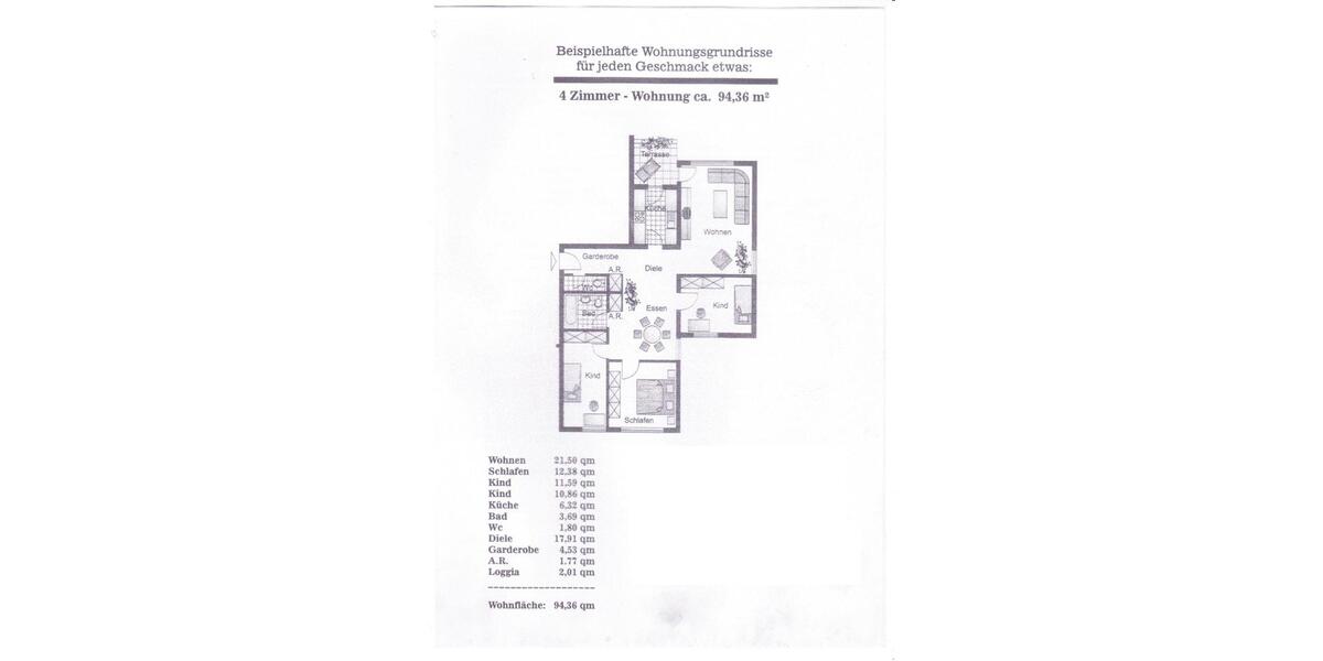 Etagenwohnung Frankfurt am Main Bonames - 5 Zimmer, 95 m&sup2;, 355.000&euro; | Angebot:26407992