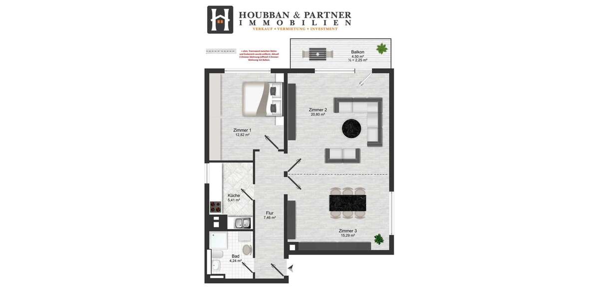 Etagenwohnung Frankfurt am Main Bockenheim - 3 Zimmer, 68 m&sup2;, 493.000&euro; | Angebot:27033764