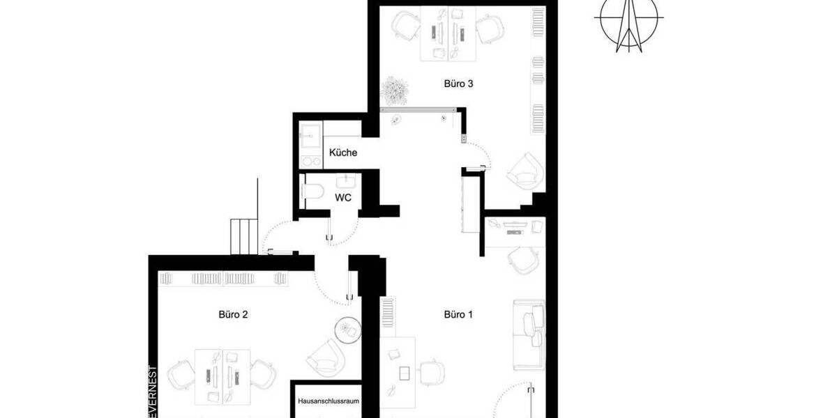 Gewerbeobjekt Frankfurt am Main Sachsenhausen - 3 Zimmer, 60 m&sup2;, 449.000&euro; | Angebot:26684613