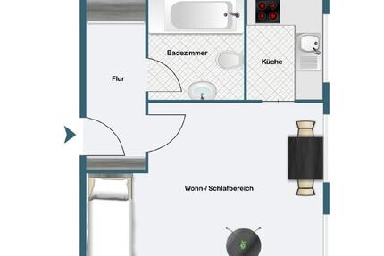 1 ZW in Frankfurt Nordend-West – Erstbezug nach Möblierung zimmer