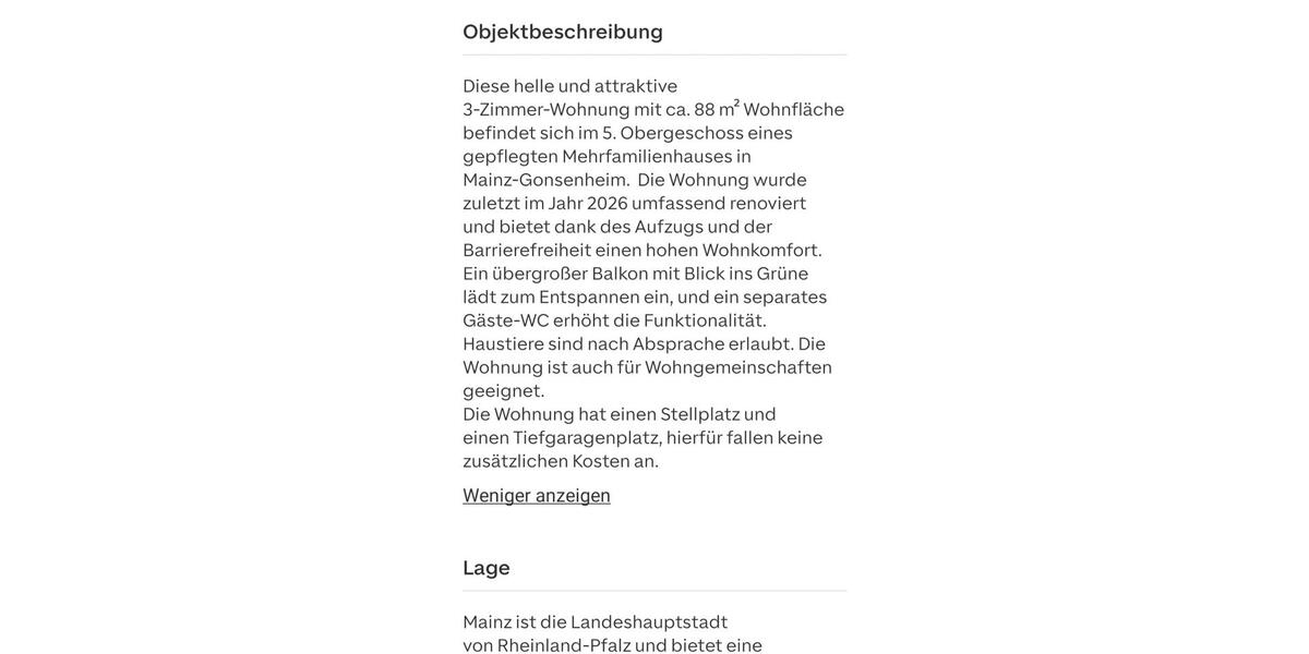 Etagenwohnung Rüsselsheim am Main - 3 Zimmer, 88 m&sup2;, 1.200&euro; | Angebot:26407505