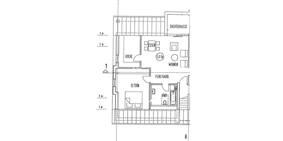 Lichtdurchflutete, charmante Dachgeschosswohnung mit Küche & Balkon 2 zimmer