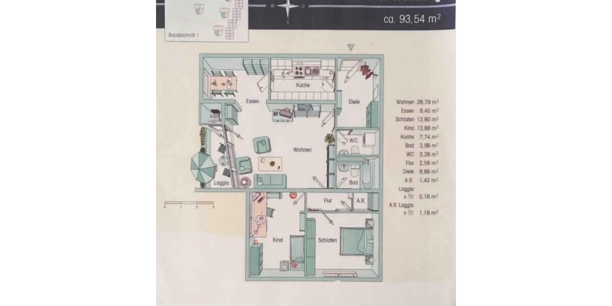 Etagenwohnung Mörfelden-Walldorf Walldorf - 3 Zimmer, 94 m&sup2;, 300.000&euro; | Angebot:26412603