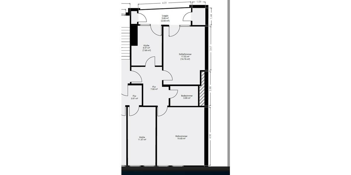 Etagenwohnung Offenbach Offenbach am Main - 2 Zimmer, 61 m&sup2;, 950&euro; | Angebot:26424401