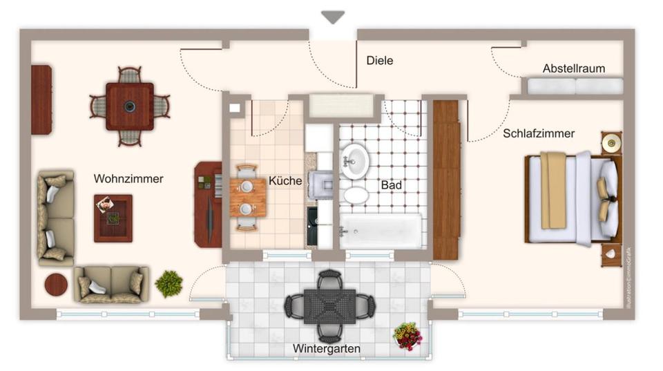 Etagenwohnung Dietzenbach - 2 Zimmer, 67 m&sup2;, 219.000&euro; | Angebot:26445707