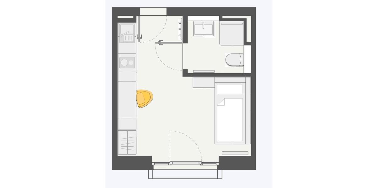 Möblierte 1-Zimmer-Wohnung mit Balkon in Darmstadts Innenstadt 1 zimmer