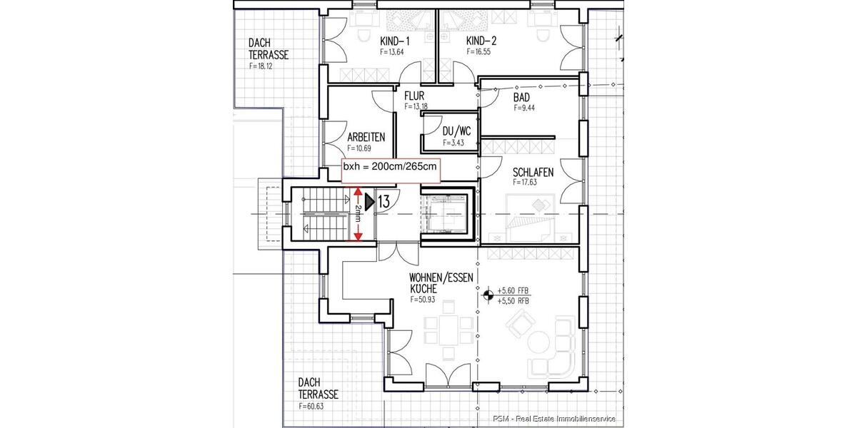 Erstbezug Luxuriöse Penthousewohnung mit 5 Zimmern, 2 Terrassen, Fußbodenheizung und eigenem Aufzug 5 zimmer
