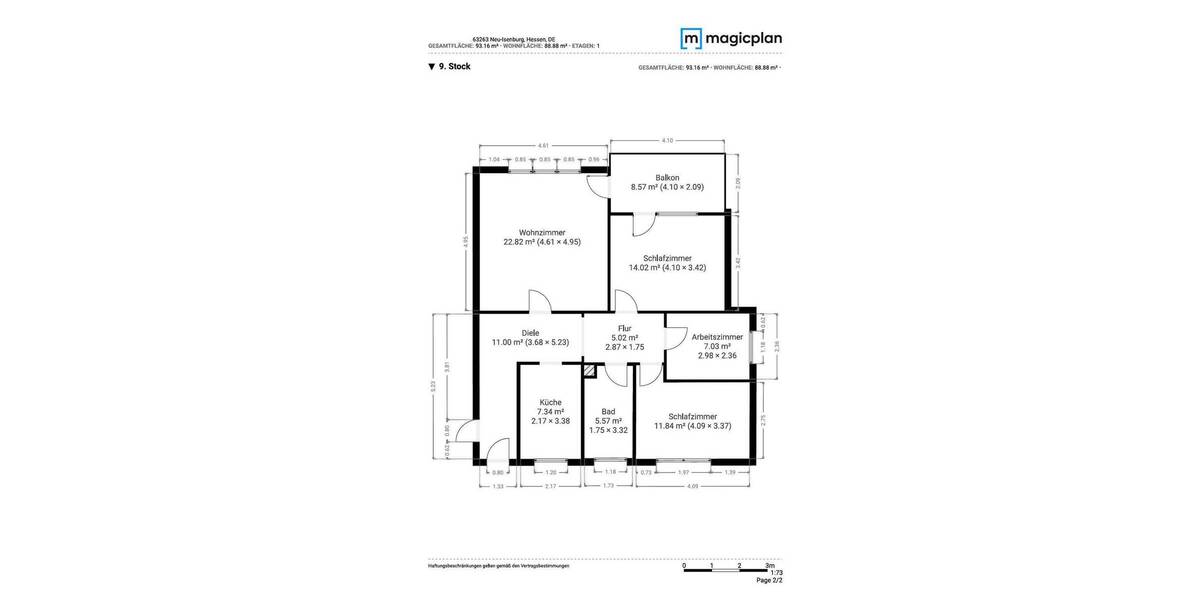 Etagenwohnung Neu-Isenburg Gravenbruch - 3 Zimmer, 88 m&sup2;, 239.900&euro; | Angebot:26863373