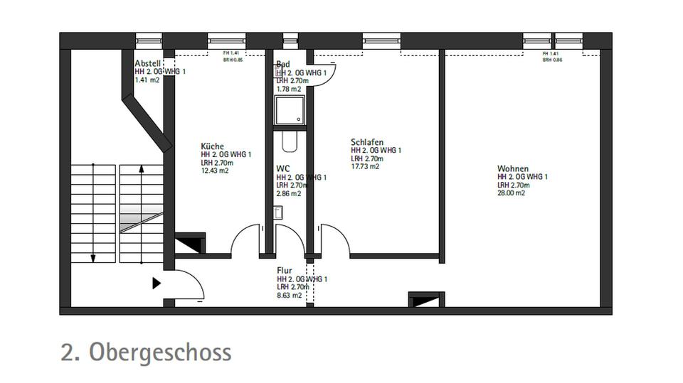 Etagenwohnung Frankfurt am Main Bornheim - 2 Zimmer, 73 m&sup2;, 1.300&euro; | Angebot:26058615