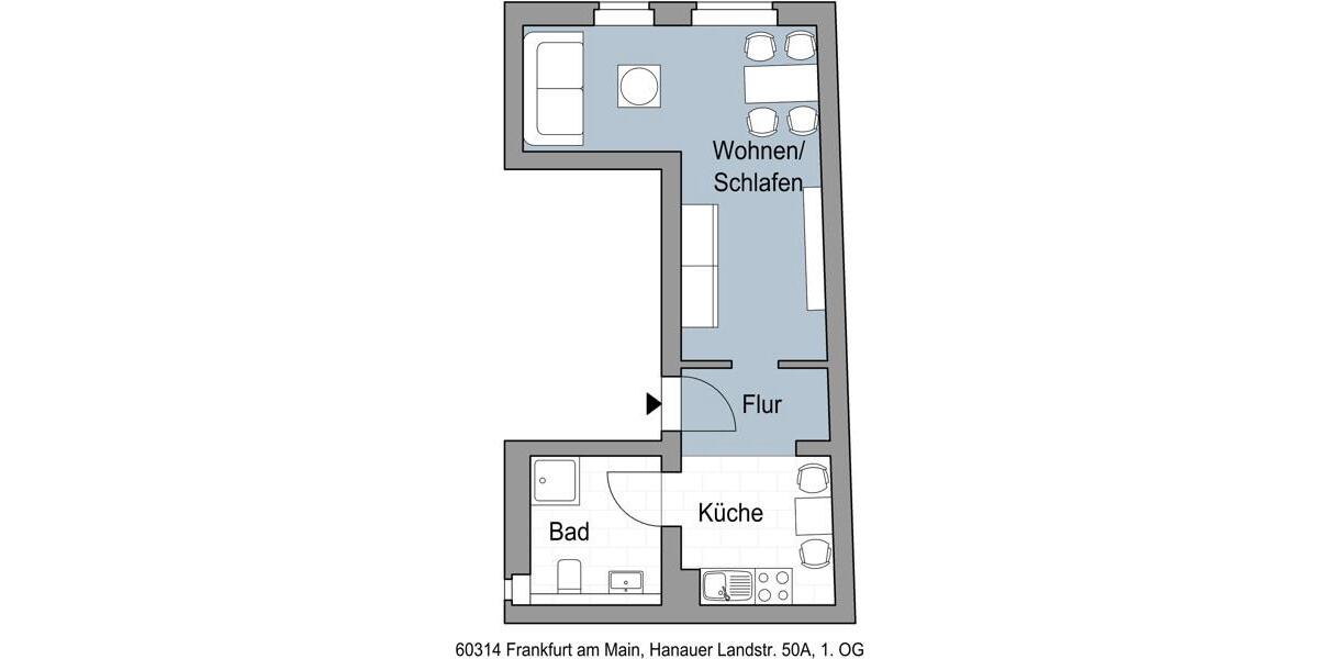 1 Zimmerwohnung mit Einbauküche im Ostend 1 zimmer