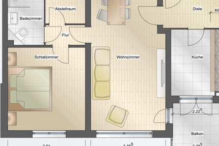 Wohnung Frankfurt am Main Nord-West - 2 Zimmer, 54 m&sup2;, 1.220&euro; | Angebot:25310166