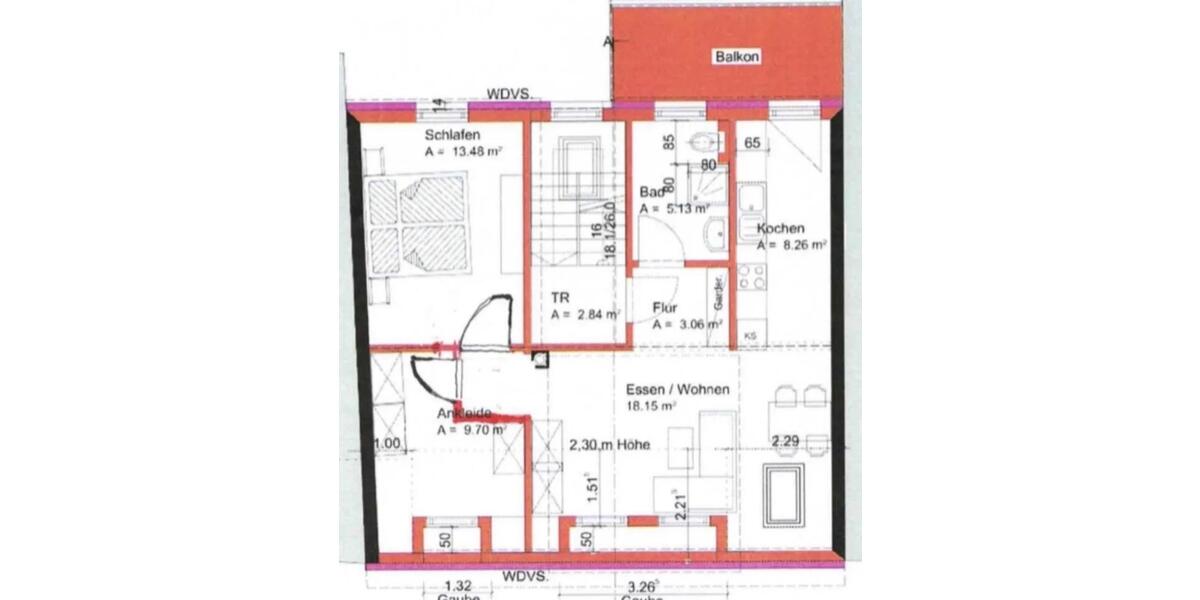 Dachgeschoßwohnung Frankfurt am Main Fechenheim - 3 Zimmer, 65 m&sup2;, 1.390&euro; | Angebot:25637702