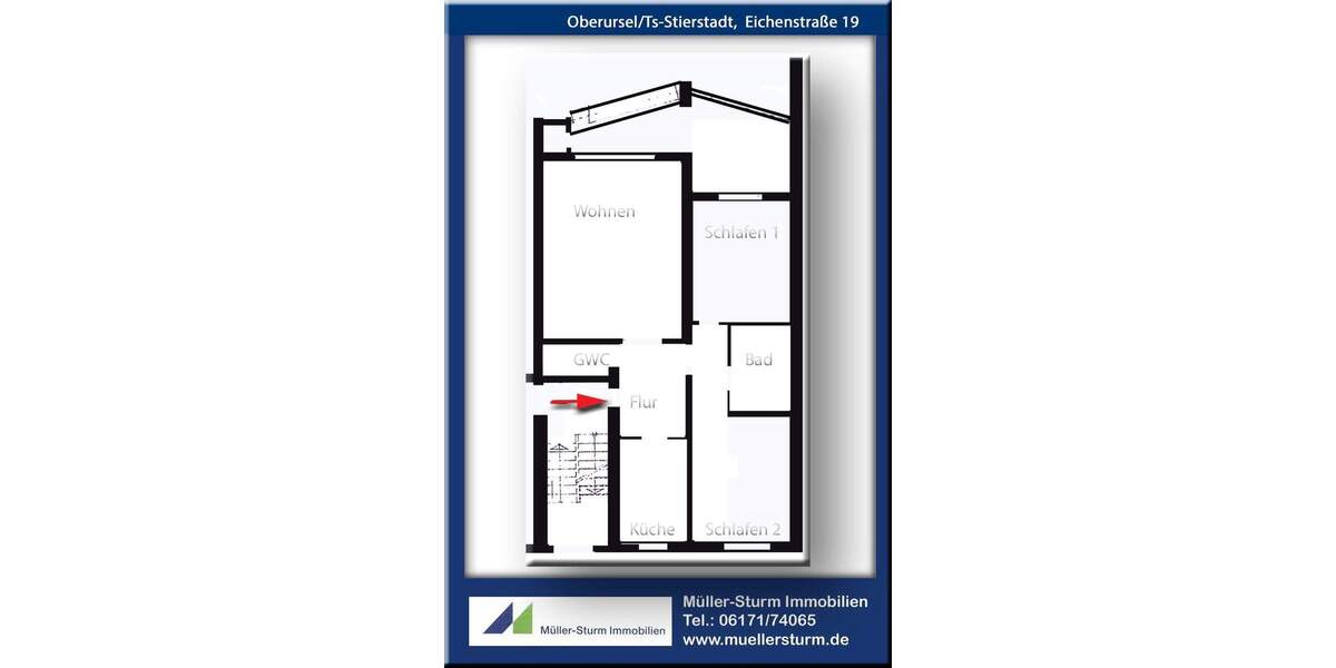 Etagenwohnung Oberursel Stierstadt - 3 Zimmer, 100 m&sup2;, 1.100&euro; | Angebot:25601157