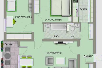 Traumhafte 3-Zimmer-Wohnung (ca. 73 m²), komplett renoviert – Eic zimmer