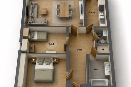 Wohnung Frankfurt am Main Bergen-Enkheim - 3 Zimmer, 80 m&sup2;, 425.000&euro; | Angebot:26667131