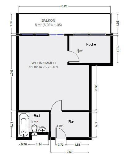 Erdgeschoßwohnung Frankfurt am Main Unterliederbach - 1 Zimmer, 41 m&sup2;, 815&euro; | Angebot:25640902