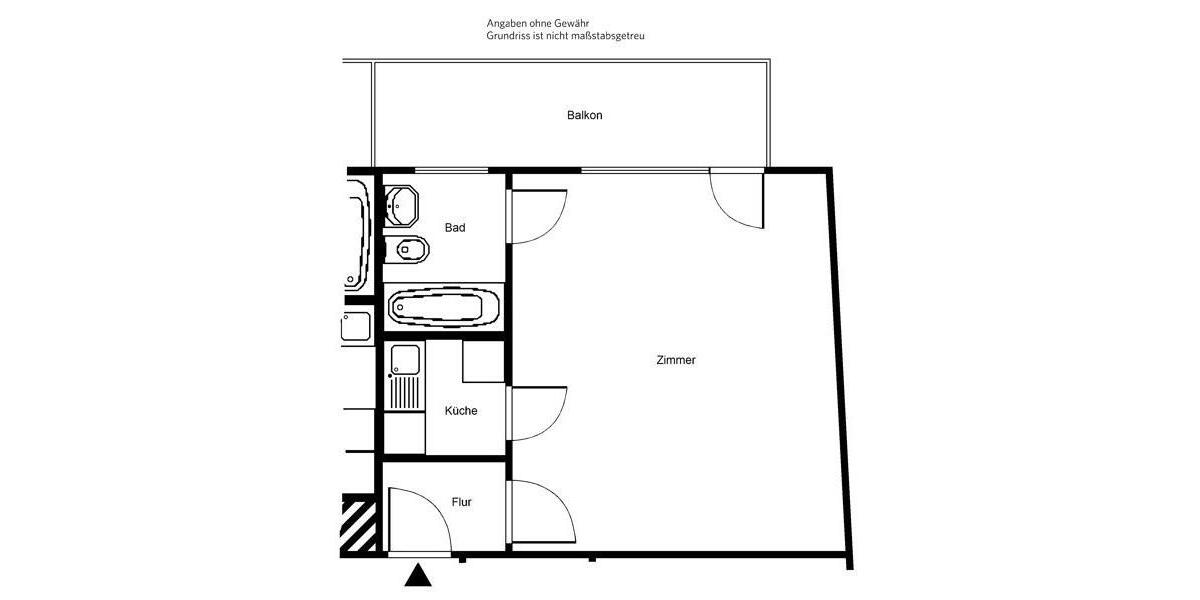 Etagenwohnung Frankfurt am Main Fechenheim - 1 Zimmer, 31 m&sup2;, 591&euro; | Angebot:25788549