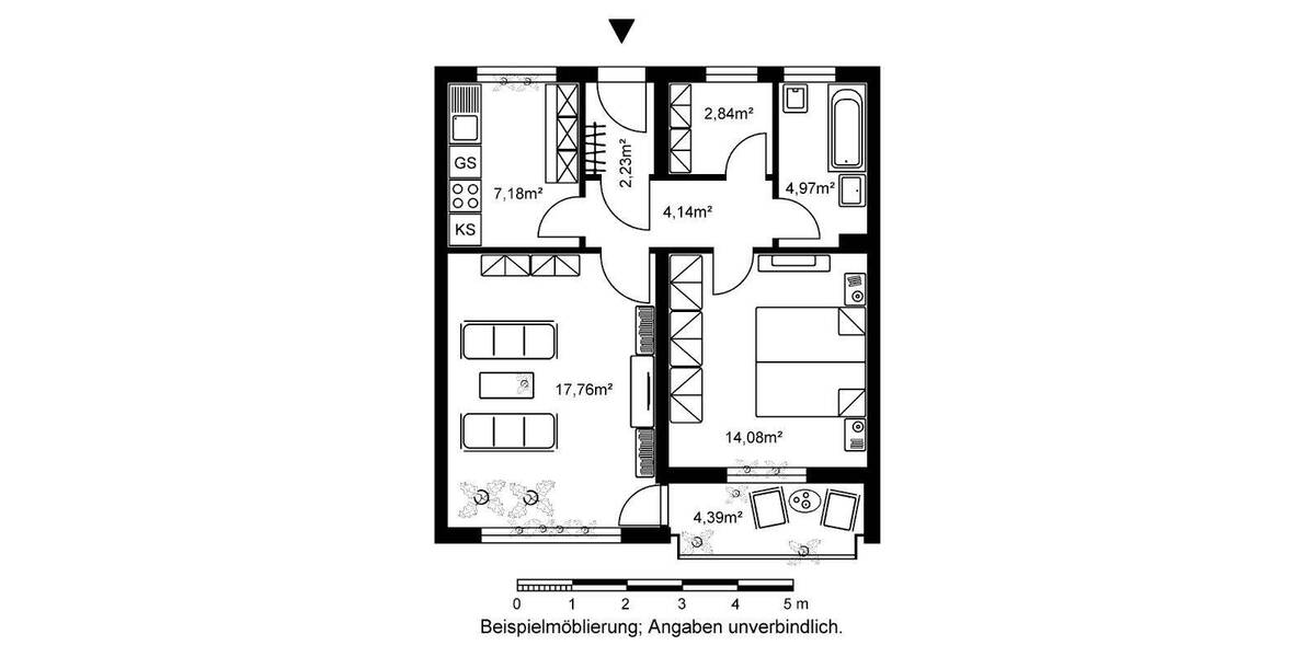 Etagenwohnung Frankfurt am Main Praunheim - 2 Zimmer, 53 m&sup2;, 735&euro; | Angebot:26741847