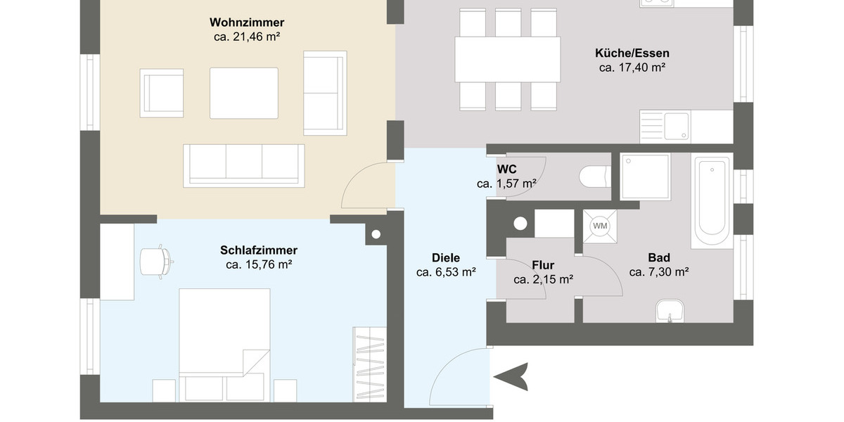 Etagenwohnung Frankfurt am Main Nordend-West - 2 Zimmer, 72 m&sup2;, 579.000&euro; | Angebot:25691108