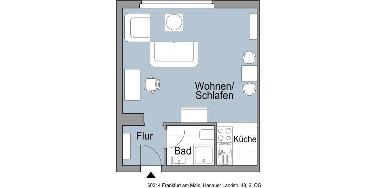 Zentral gelegene 1-Zimmerwohnung im Ostend 1 zimmer
