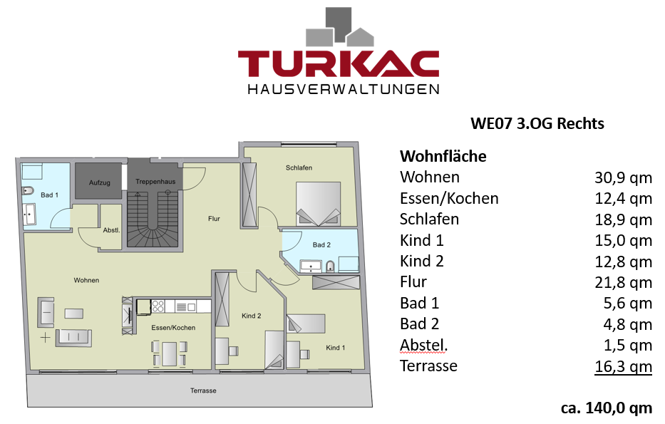 Etagenwohnung Oberursel (Taunus) - 5 Zimmer, 140 m&sup2;, 2.760&euro; | Angebot:26919451