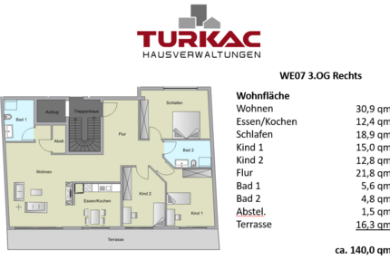 Wohnung Oberursel (Taunus) - 5 Zimmer, 140 m&sup2;, 2.760&euro; | Angebot:26919451