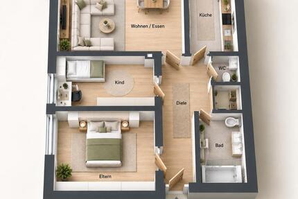 Wohnung Frankfurt am Main Bergen-Enkheim - 3 Zimmer, 80 m&sup2;, 329.000&euro; | Angebot:27454417
