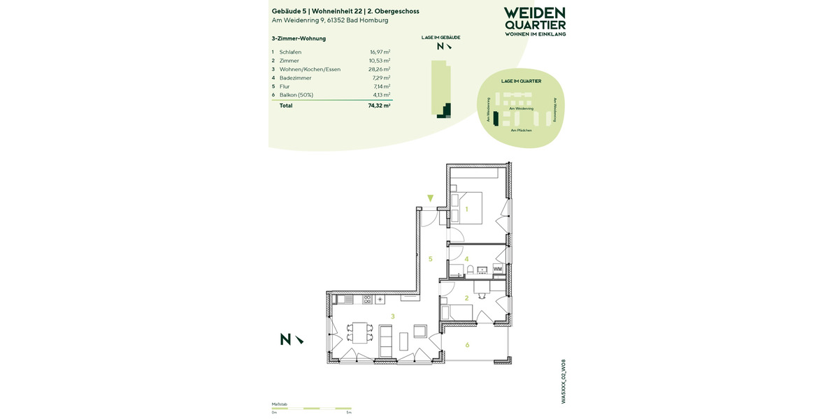 Etagenwohnung Bad Homburg vor der Höhe Gonzenheim - 3 Zimmer, 74 m&sup2;, 1.410&euro; | Angebot:26185540