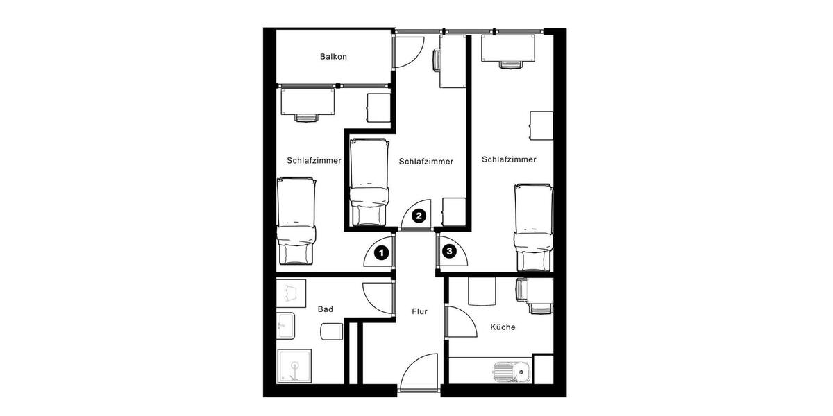 Etagenwohnung Frankfurt am Main Eschersheim - 1 Zimmer, 25 m&sup2;, 610&euro; | Angebot:25370321