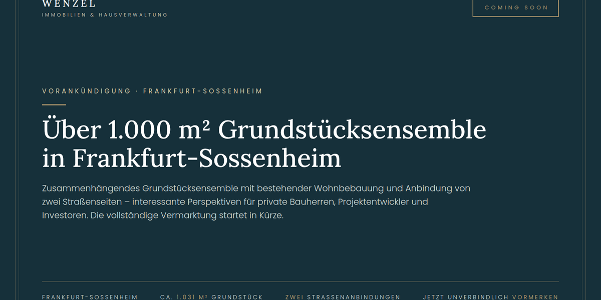 Grundstück Frankfurt am Main Sossenheim - 1.090.000&euro; | Angebot:27312024