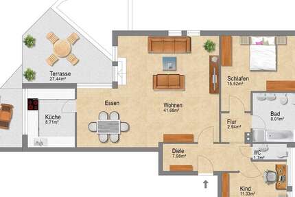 Wohnung Dreieich - 3 Zimmer, 111 m&sup2;, 399.000&euro; | Angebot:26870723