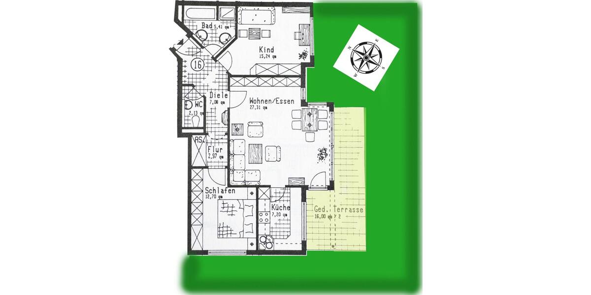 Erdgeschoßwohnung Frankfurt am Main Bonames - 3 Zimmer, 88 m&sup2;, 435.000&euro; | Angebot:25319497
