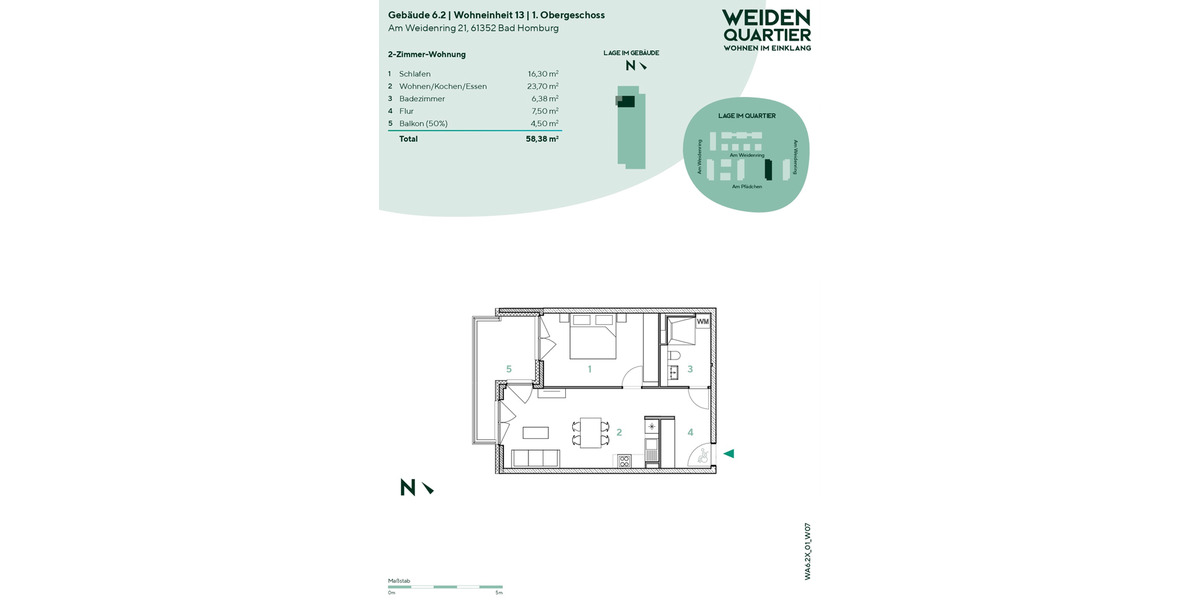 Etagenwohnung Bad Homburg vor der Höhe Gonzenheim - 2 Zimmer, 58 m&sup2;, 1.080&euro; | Angebot:25538253