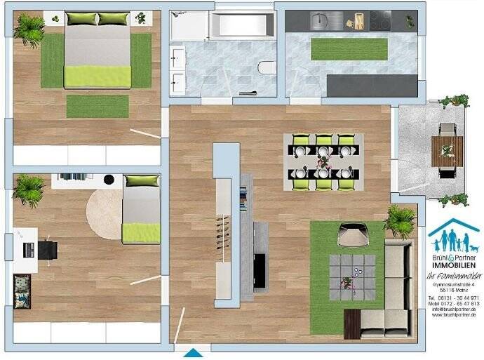 Etagenwohnung Rosbach Ober-Rosbach - 3 Zimmer, 85 m&sup2;, 379.000&euro; | Angebot:24115409