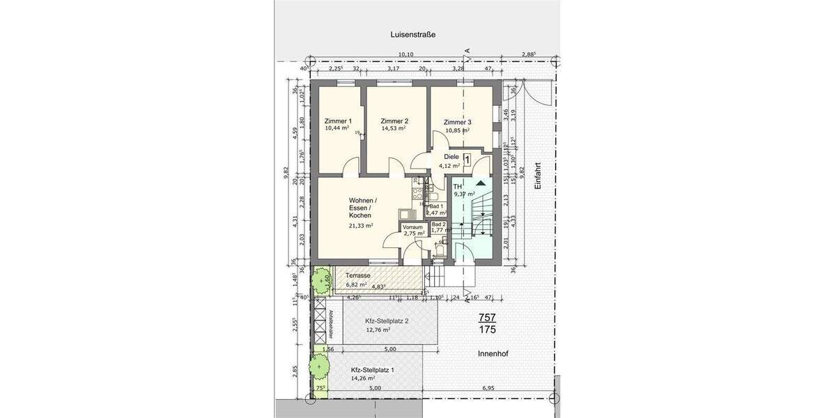 Etagenwohnung Hanau Großauheim - 3 Zimmer, 68 m&sup2;, 269.000&euro; | Angebot:25735314